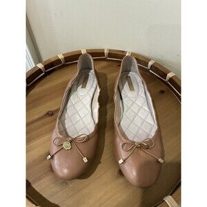 Louise et Cie Ferraria Womens Ballerina Flats Tan Leather size 8.5M